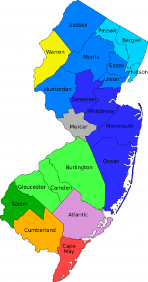 New Jersey counties map